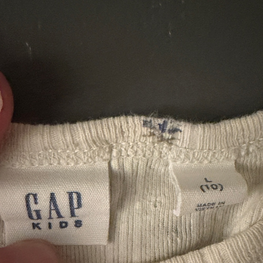 GAP Kids Cream Ribbed Top - Picture 2 of 3